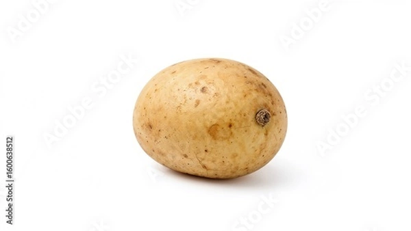 Fototapeta White background featuring potatoes alone