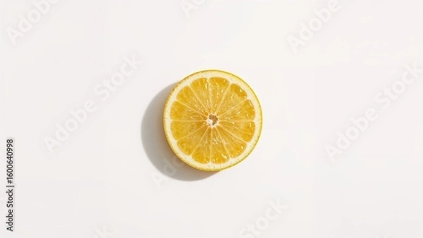 Fototapeta Isolated lemon fruit on a simple white canvas