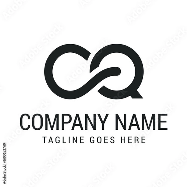 Fototapeta Creative Letter CQ or QC Modern Minimalist Vector Logo Design Templates for Brand