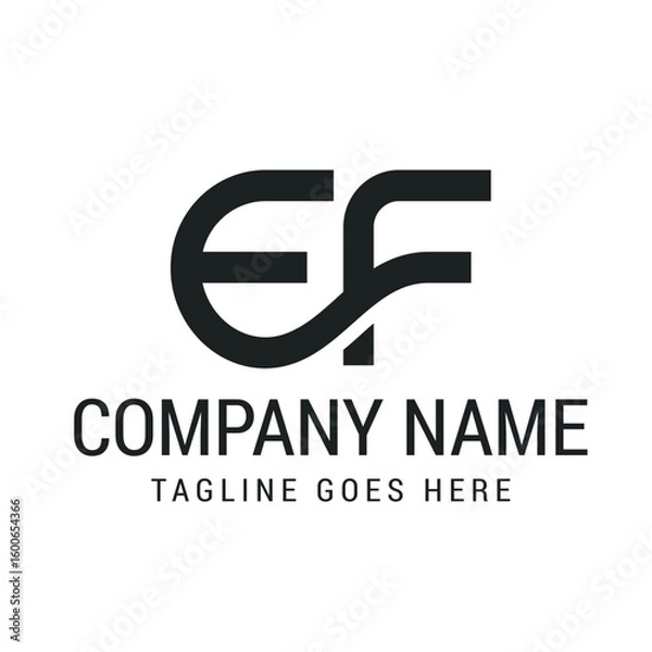 Obraz Creative Letter EF or FE Modern Minimalist Vector Logo Design Templates for Brand