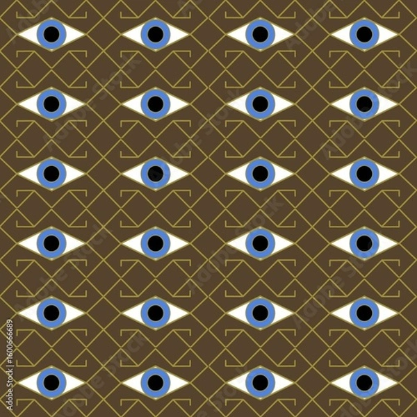 Obraz Pattern background with blue eye