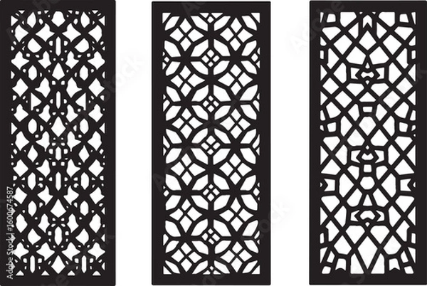 Fototapeta Intricate Black Geometric Laser Cut Panels