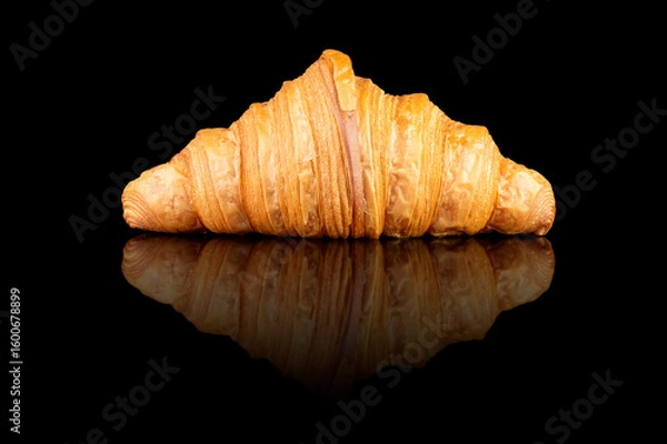 Obraz Croissant on Black Reflective Surface