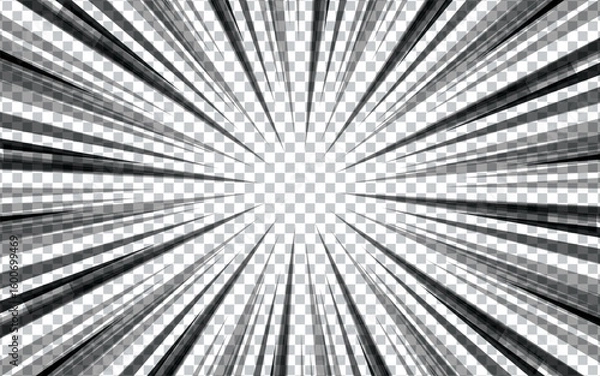 Fototapeta Black and white comic book and manga speed line background. Vector illustration design.