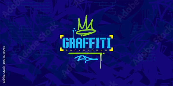Obraz Cool Abstract Colorful Urban Street Art Graffiti Style Vector Illustration Background Template