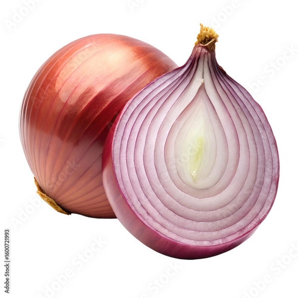 Fototapeta Onion cut isolated on transparent background