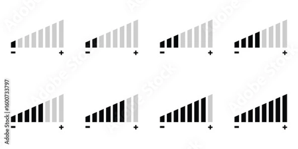 Fototapeta Volume vector icons. Volume sign vector illustration set
