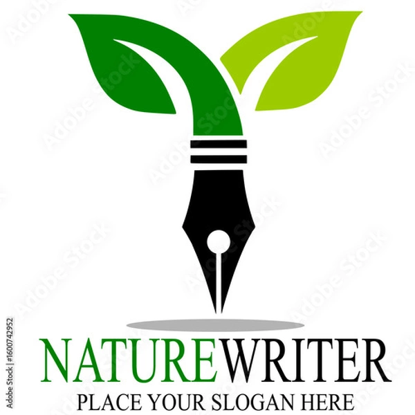 Obraz Nature writer vector logo template
