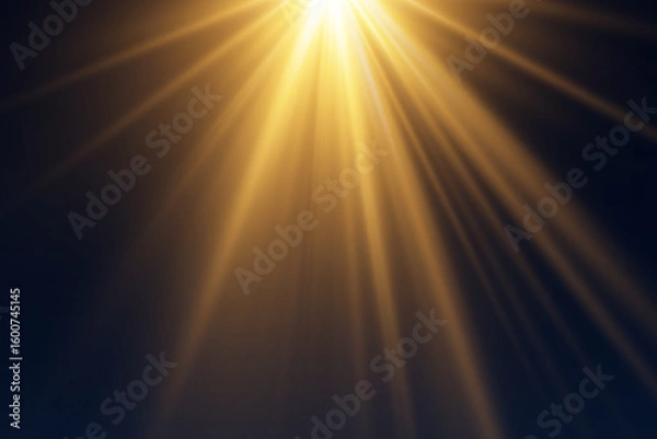 Obraz Realistic glowing flash, sun rays with explosion effect.