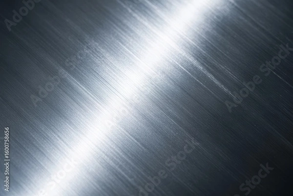 Obraz Brushed metal surface with light reflection metallic texture