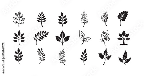 Fototapeta Eco Friendly Plant Vectors for Nature Design Projects