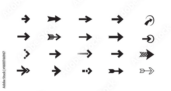 Fototapeta Creative Arrow Icon Set Directional Vector Symbols for Navigation