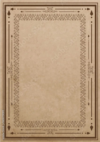 Obraz Vintage Islamic Ornamental Border Frame Background for Certificate or Invitation