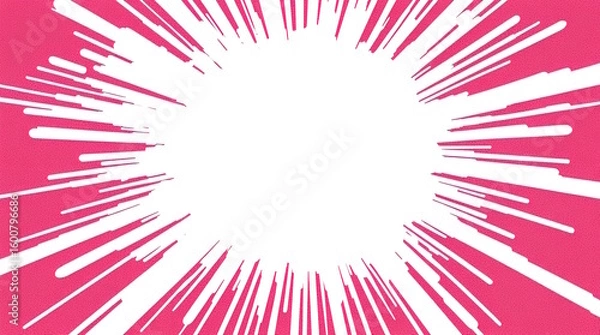Fototapeta Pink abstract comic book illustration with halftone effects.