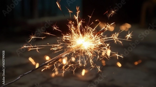 Obraz Burning Sparkler Night Celebration Festive Light.