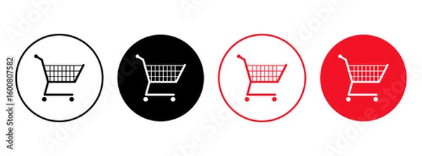 Obraz Shopping basket card icon set .