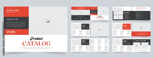 Obraz Creative A4 landscape product catalog design 12 pages layout