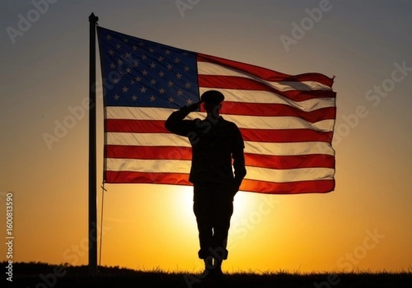 Obraz Veterans Day Flag Salute