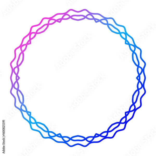 Fototapeta Bright Gradient Colored Mandala Abstract Lace Art. Neon Frame Border Isolated on Background, Retro Birthday Party Greeting card Invitation Design Element Symbol