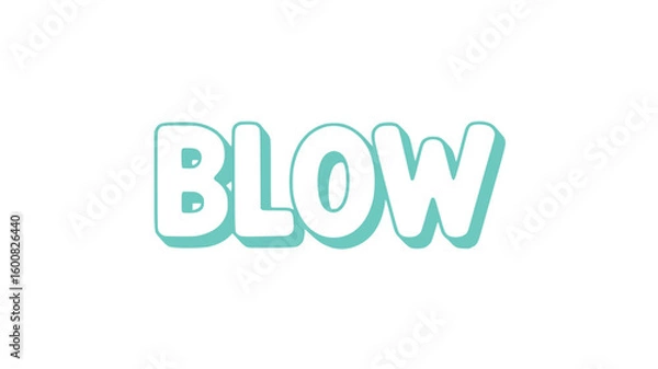 Fototapeta Teal 3D Blow Text Effect.