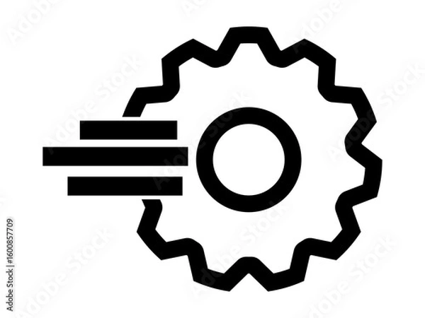 Obraz Gear Setting Icon, Cog Wheel Vector Isolated on White for App or Website UI