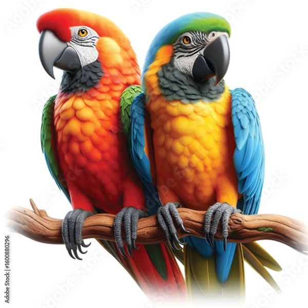 Obraz a realistic parrots bird vector