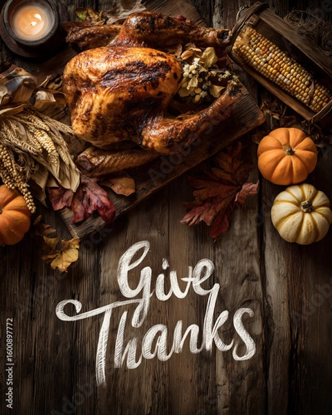 Obraz text give thanks