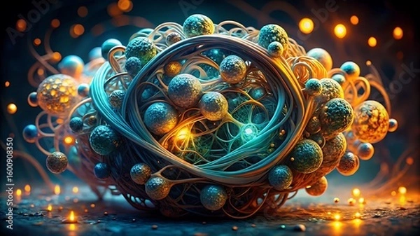 Fototapeta Abstract visualization of a complex molecular structure