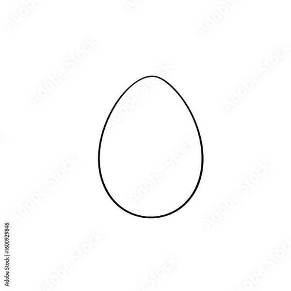 Fototapeta Simple line sketch of a goose egg  
