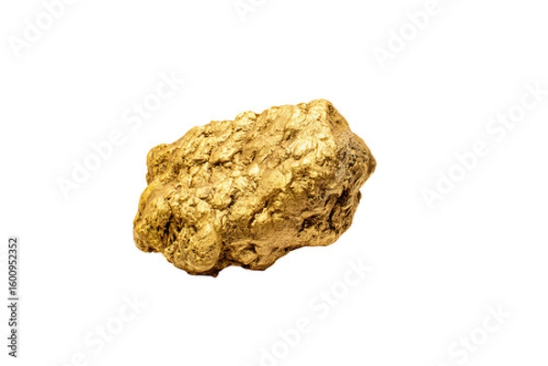Fototapeta a gold nugget on a white background