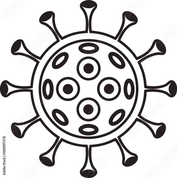 Obraz Simple black and white illustration of a virus.