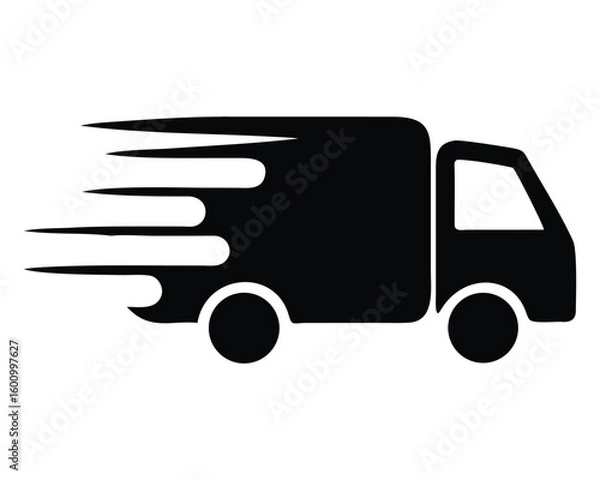 Obraz Fast delivery van icon, representing swift shipping.