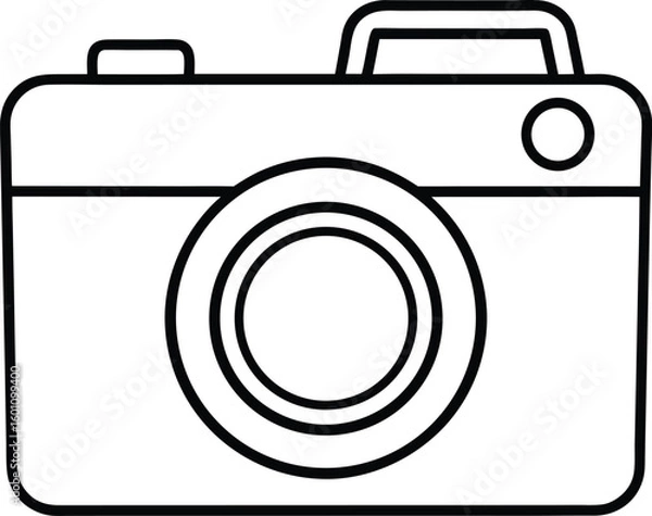 Obraz camera icon line art vector illustration on transparent background
