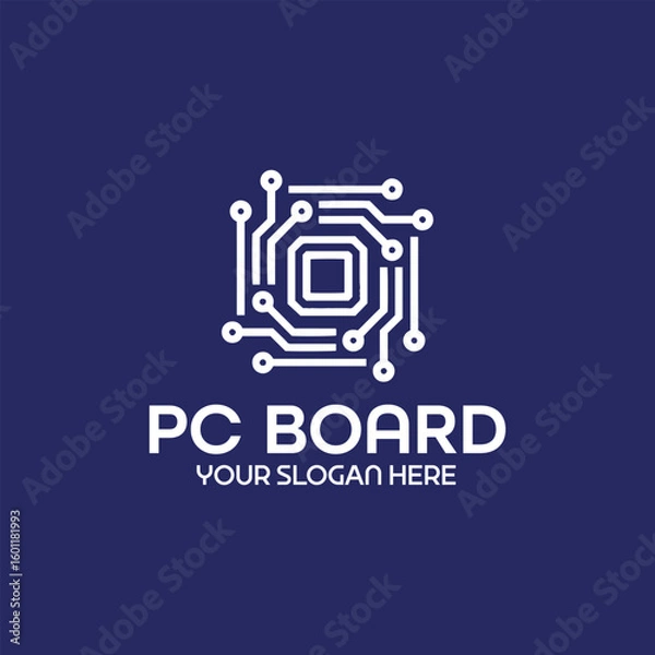 Fototapeta pc motherboard repair shop logo design vector