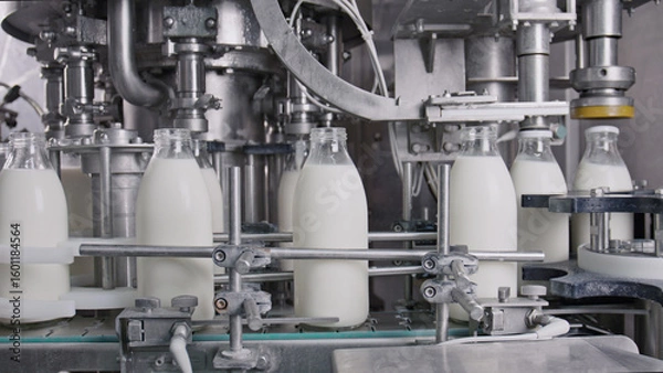 Obraz Milk bottling plant processing fresh dairy