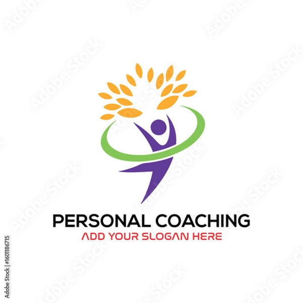 Fototapeta motivational personal coaching logo design vector