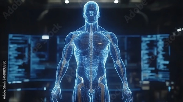 Fototapeta Detailed illustration of the human anatomy.