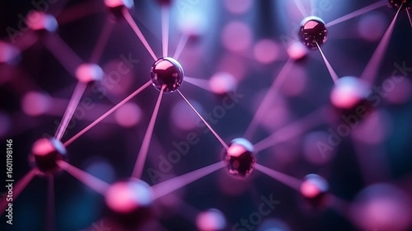 Obraz Interconnected spheres in a network design.