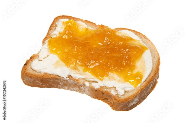 Fototapeta a piece of bread with a spread of orange jam