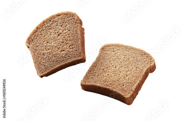 Fototapeta a piece of bread is shown on a white surface