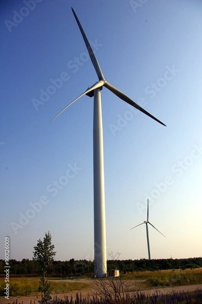 Fototapeta Wind Powered Electric Generators of Clean Energy 