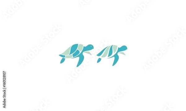 Obraz Turtles, sea, rivers emblem symbol icon vector logo