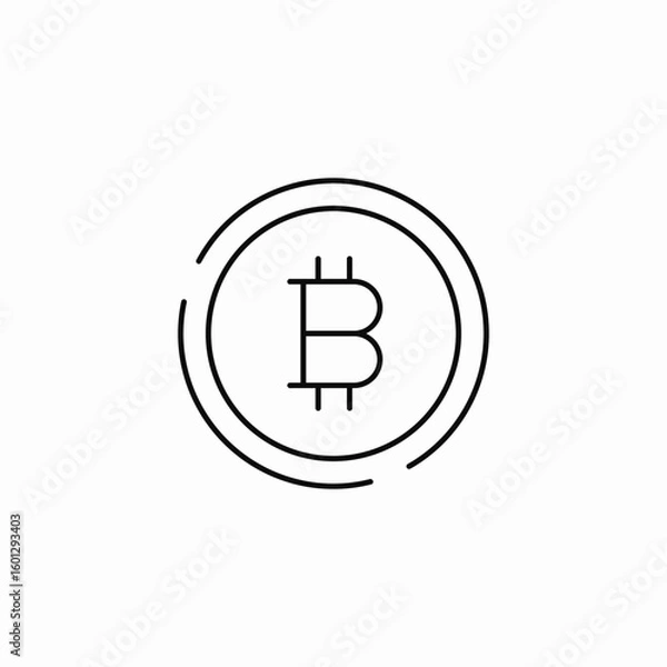 Fototapeta bitcoin cryptocurrency coin icon sign vector