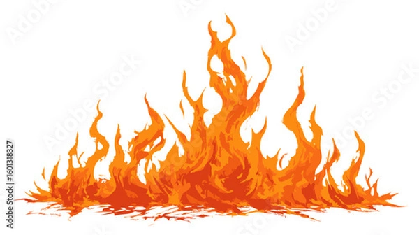 Fototapeta Vibrant Vector Fire Illustration