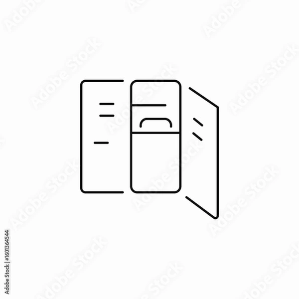 Fototapeta opened locker empty icon sign vector