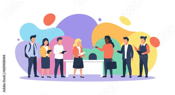 Fototapeta Diverse team of professionals in a meeting, ideal for business presentations and websites.