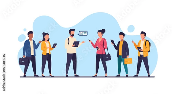 Obraz Diverse business team collaborating on project, ideal for website landing page or brochure.