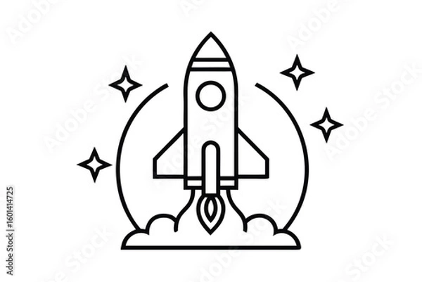 Fototapeta Startup Launch Line Icon No Text