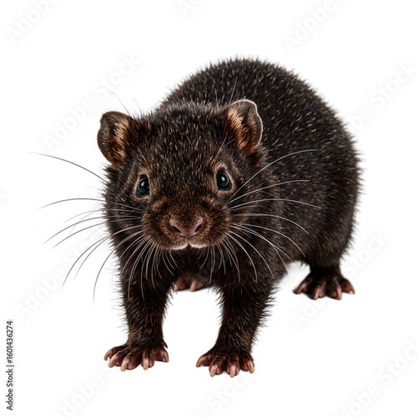 Fototapeta Close up of a velvet furred mole with wide front claws perfect for educational and nature themed projects