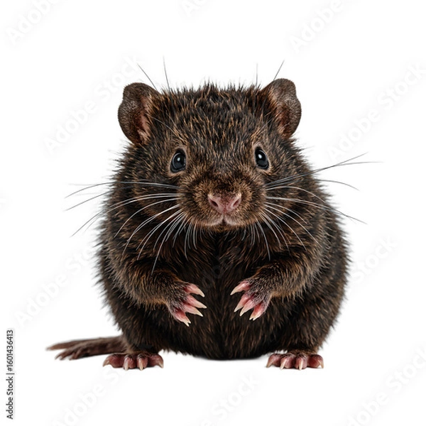 Fototapeta Close up of a velvet furred mole with wide front claws perfect for educational and nature themed projects